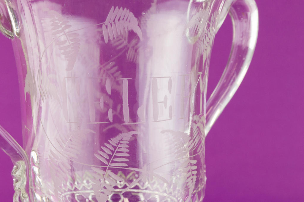 Large glass celery bowl, English late 19th century