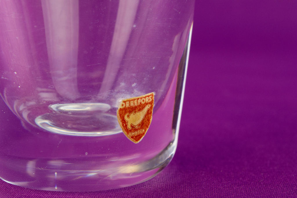 Orrefors crystal glass vase, Swedish 1960s
