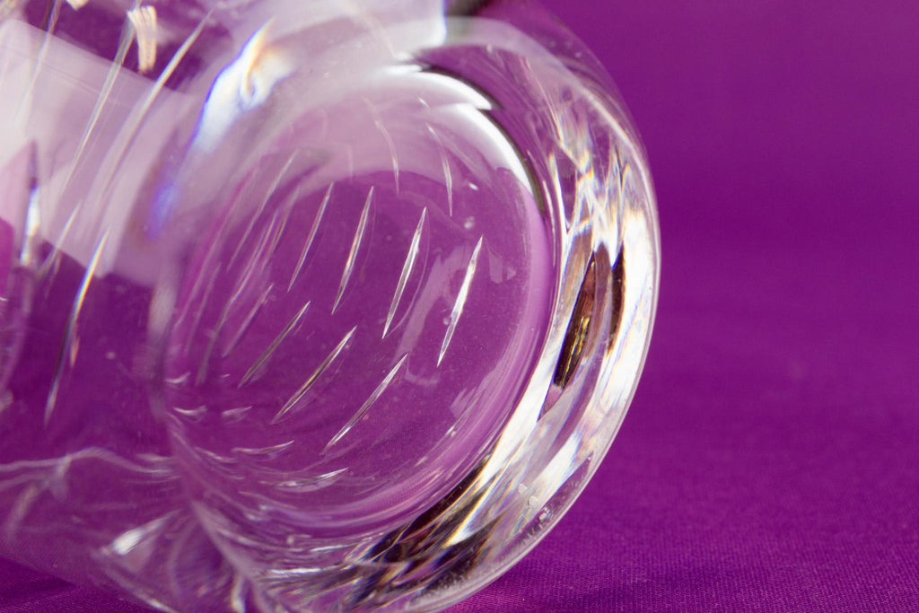 Cut crystal glass flower vase, English 1950s