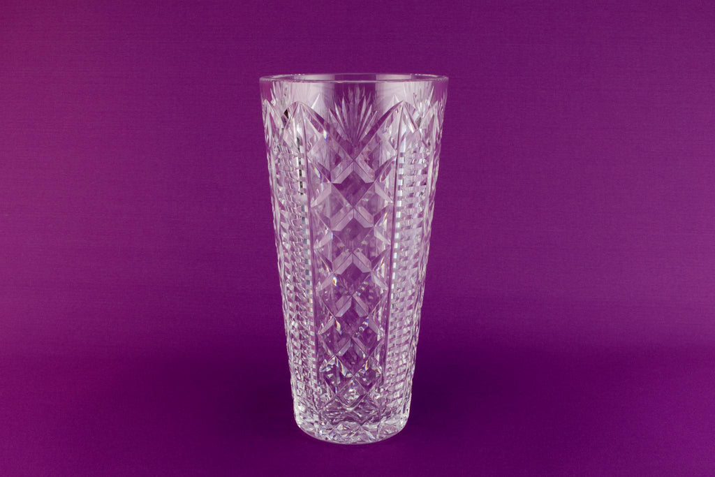Large Waterford crystal vase, Irish circa 1970