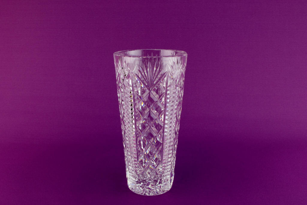 Medium Waterford crystal vase, Irish 1960s