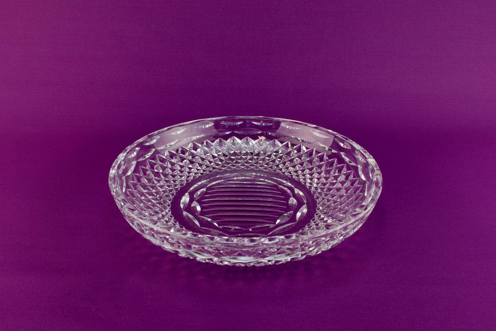 Waterford cut crystal glass dish, Irish 1960s