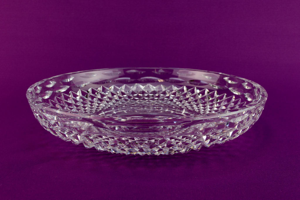 Waterford cut crystal glass dish, Irish 1960s