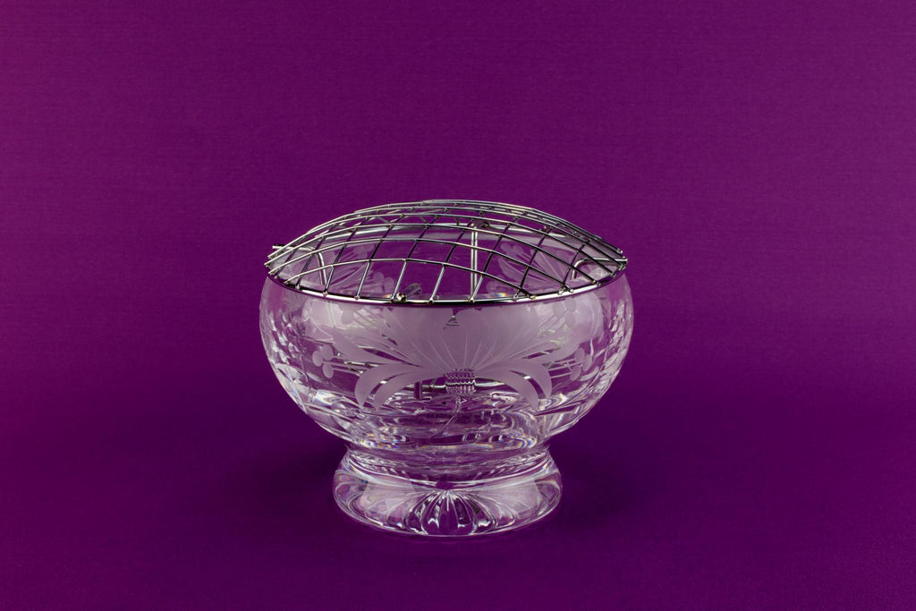 Cut glass Royal Brierley rose bowl