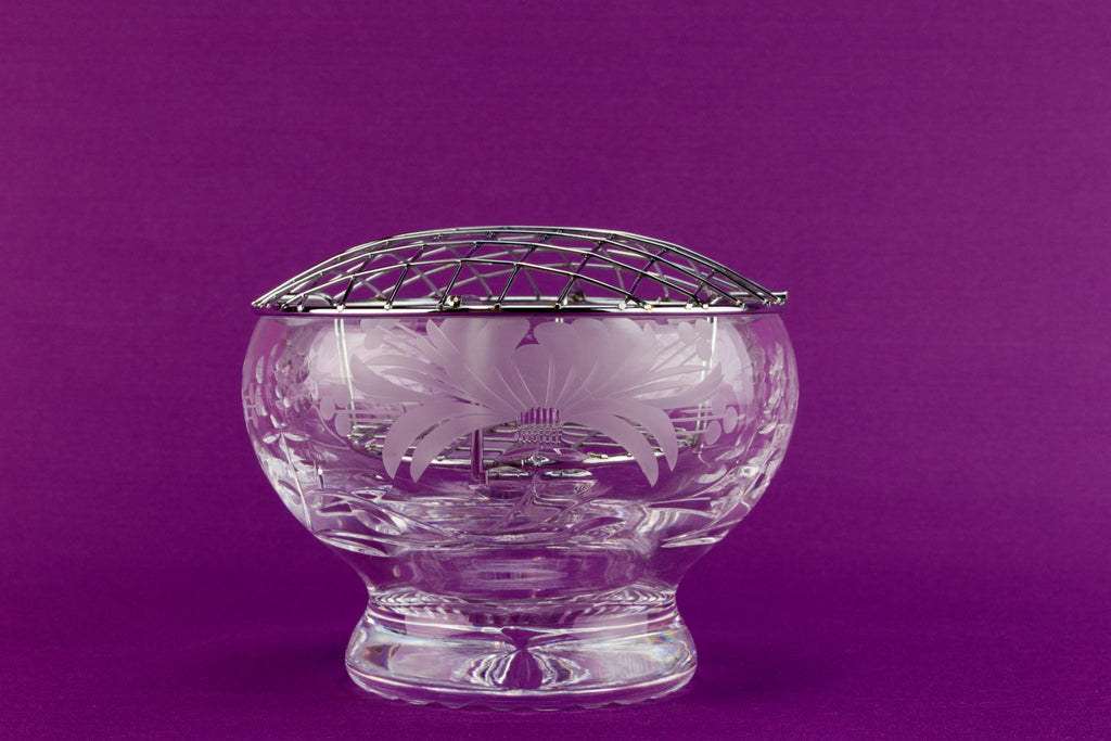 Cut glass Royal Brierley rose bowl