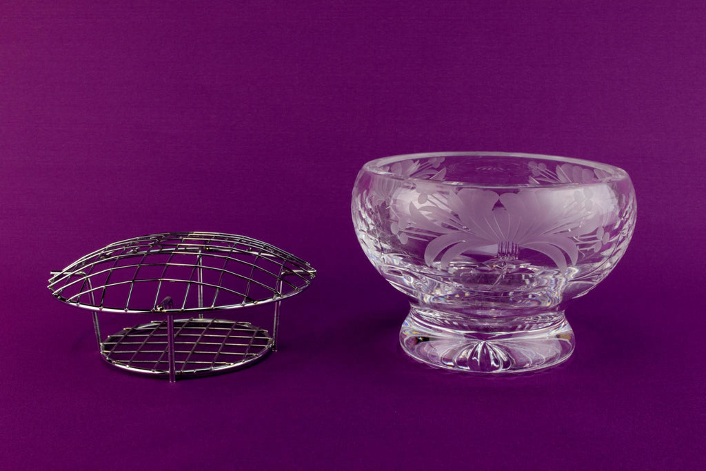 Cut glass Royal Brierley rose bowl