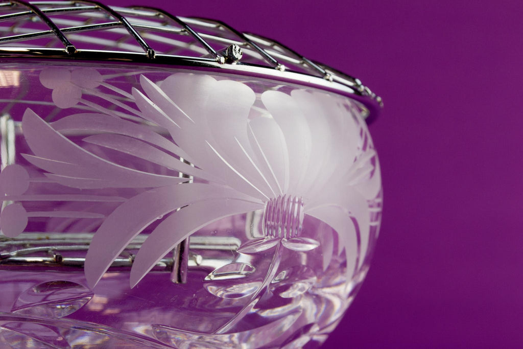 Cut glass Royal Brierley rose bowl