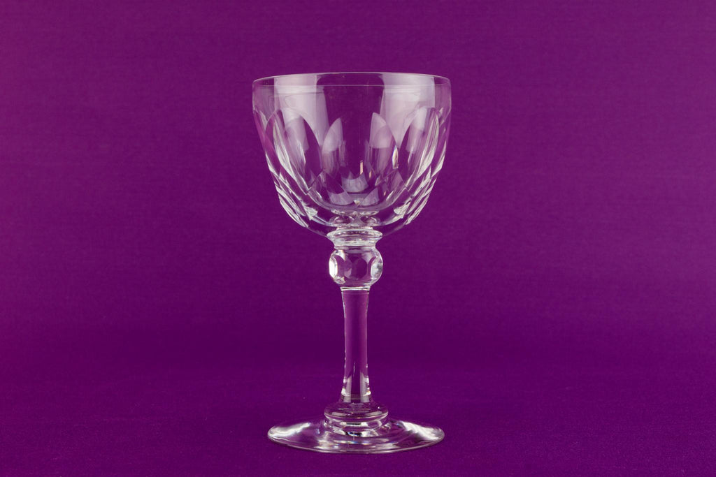 4 near set wine glasses, English 1930s