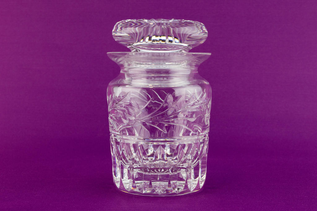 Cut glass condiment jar by Stuart