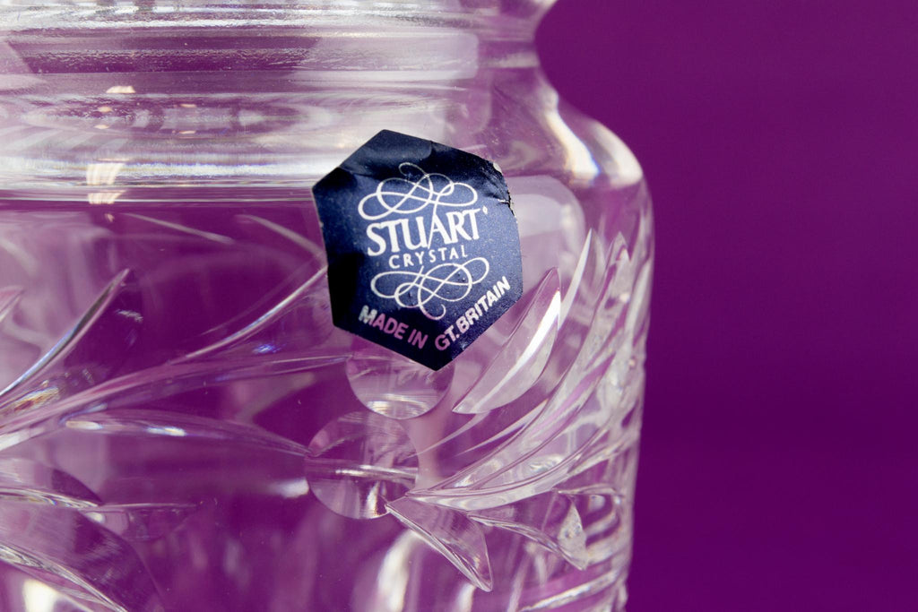 Cut glass condiment jar by Stuart