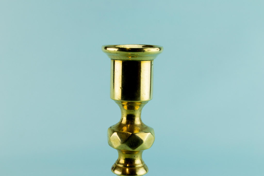 2 Small brass candlesticks, English mid 20th century