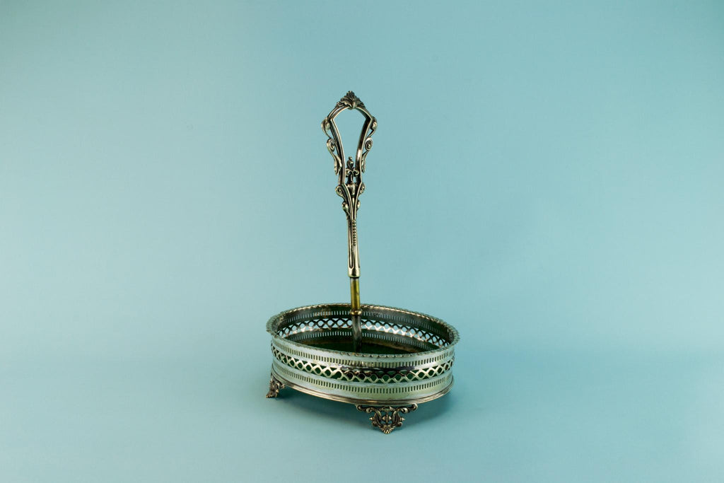 Silver plated 2 bottle wine carrier, English 19th century