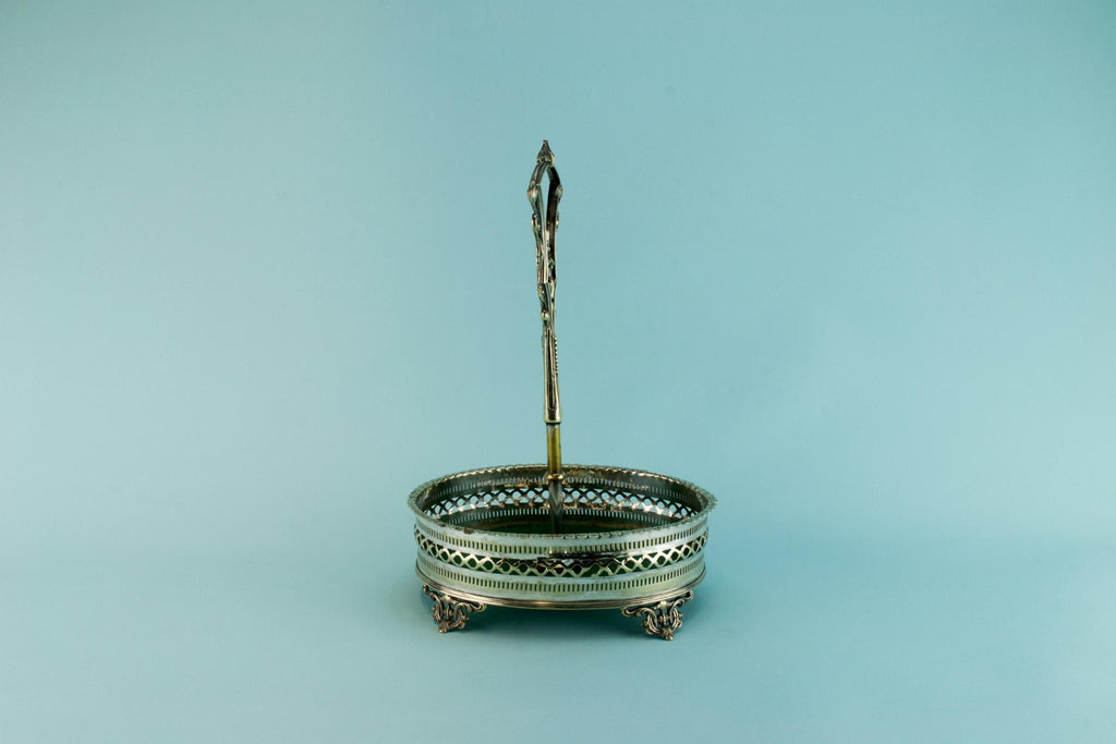 Silver plated 2 bottle wine carrier, English 19th century