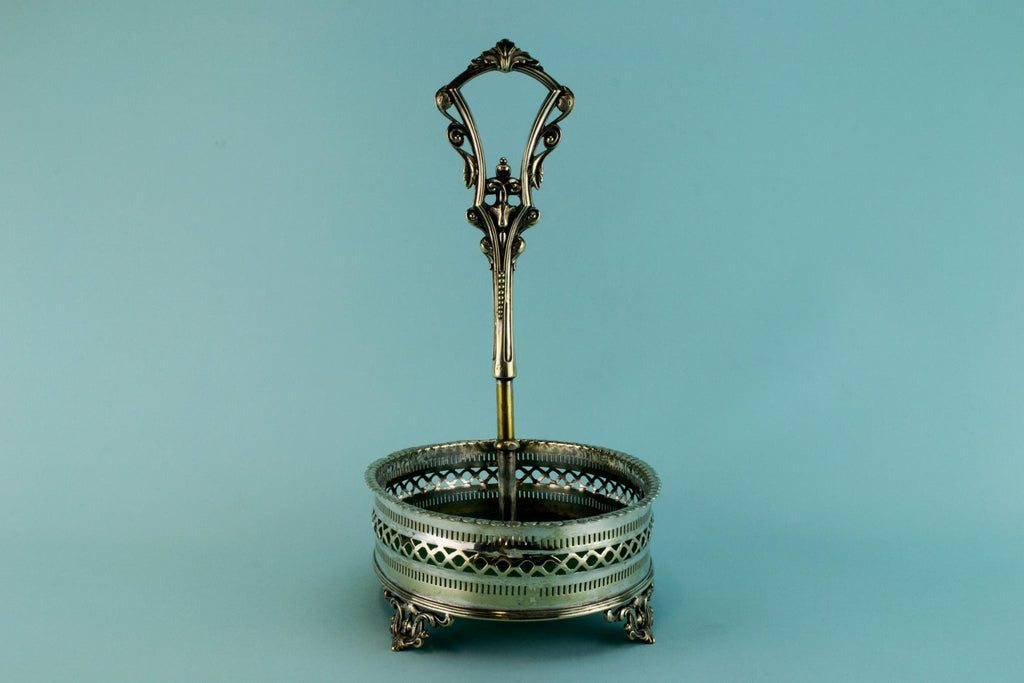 Silver plated 2 bottle wine carrier, English 19th century