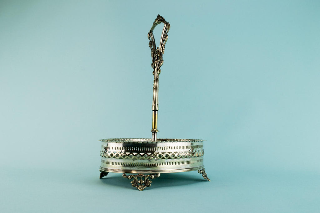 Silver plated 2 bottle wine carrier, English 19th century
