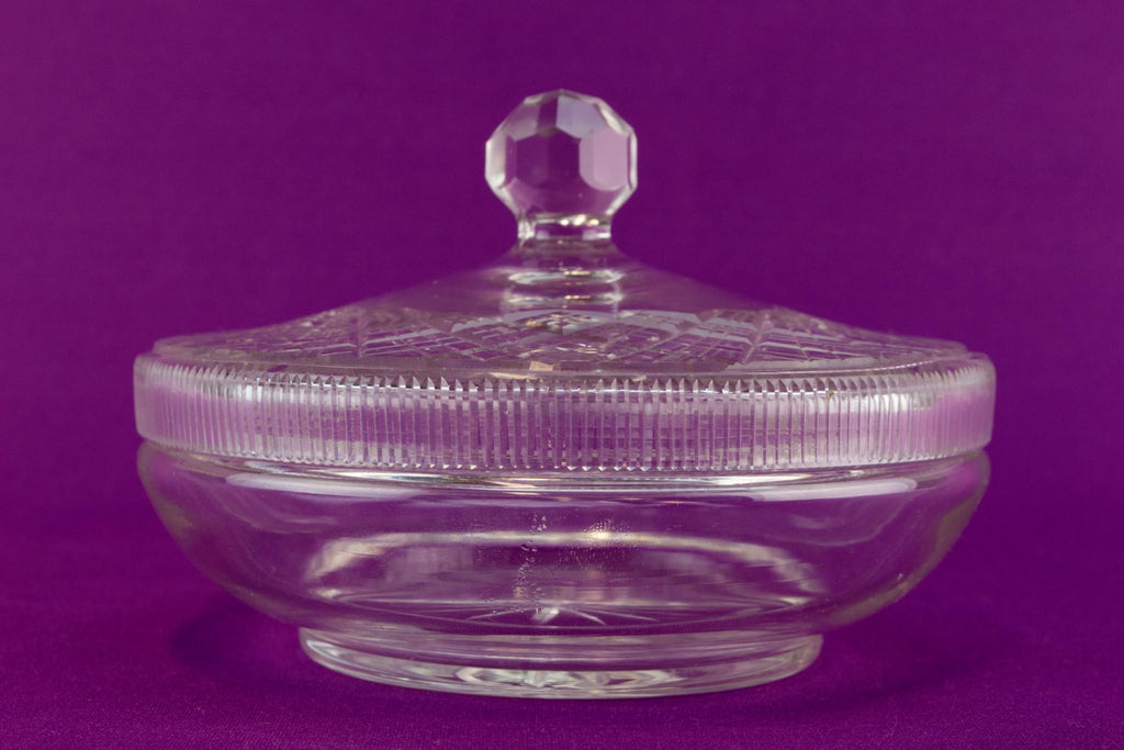 Dressing table cut glass bowl, English 1930s