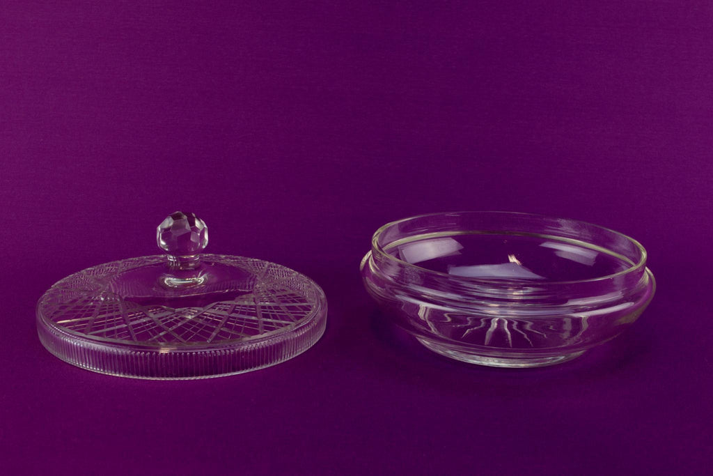 Dressing table cut glass bowl, English 1930s
