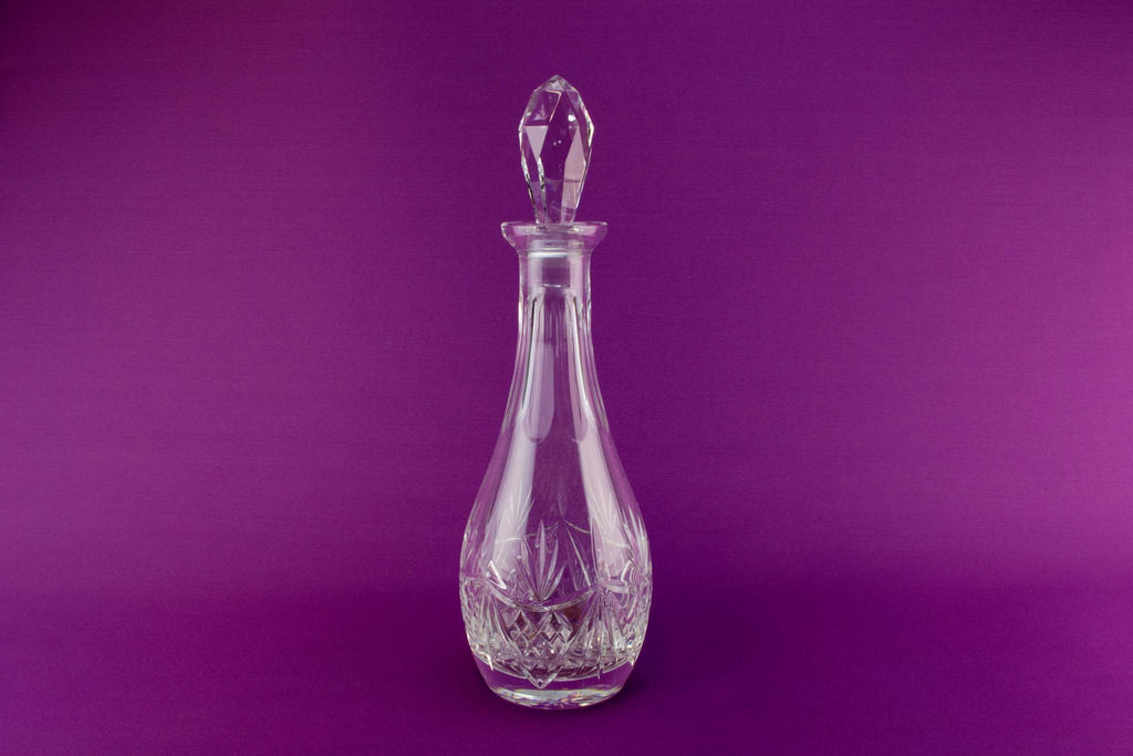 Large cut glass wine decanter