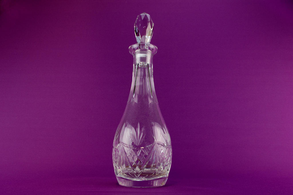 Large cut glass wine decanter