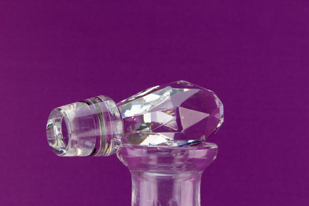 Large cut glass wine decanter