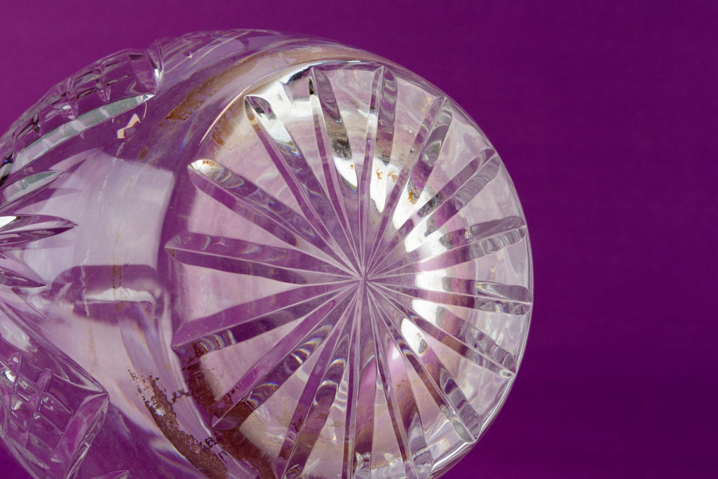 Large cut glass wine decanter