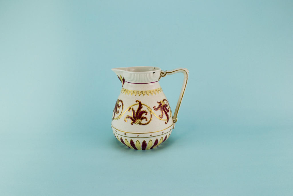 Red moulded jug, English 1870s