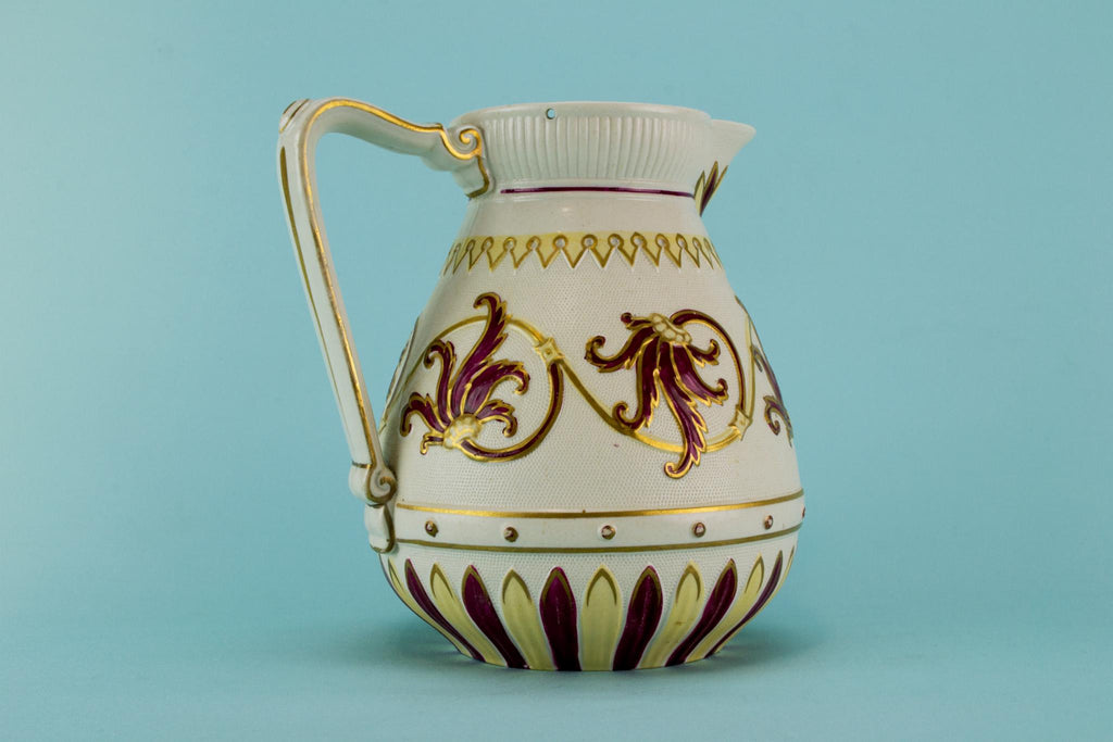 Red moulded jug, English 1870s