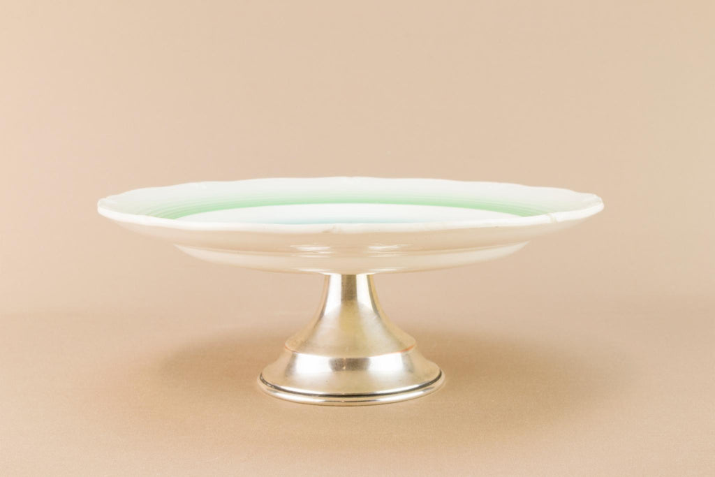 Green cake stand, English 1950s