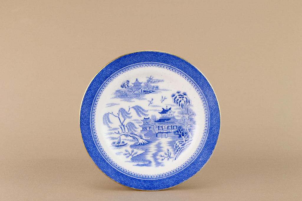 Blue and white small Copeland plate, English Early 1900s