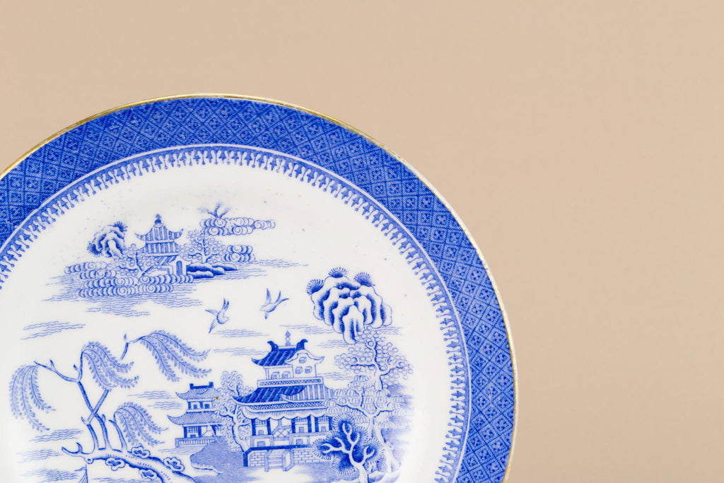 Blue and white small Copeland plate, English Early 1900s