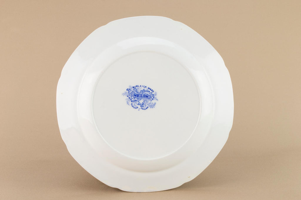 Blue and white willow plate, English 1930s