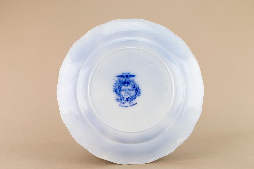 Flow blue serving dish, English circa 1900