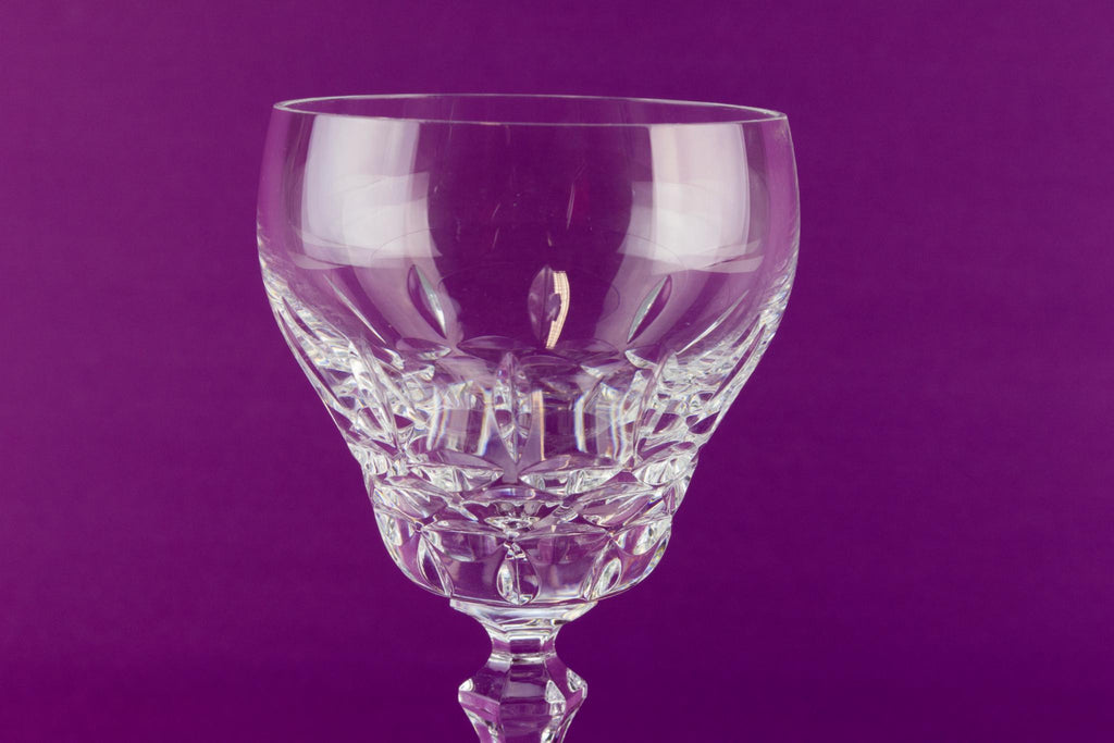 Pair of cut crystal wine glasses