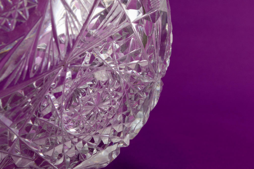 Heavy cut glass salad bowl, English 1950s