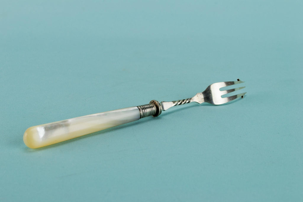 Mother of pearl small serving fork, English circa 1900
