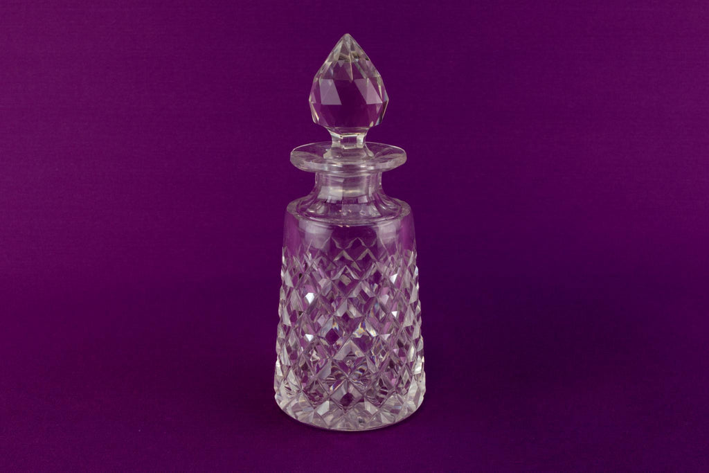 Cut glass condiment bottle, English 1930s