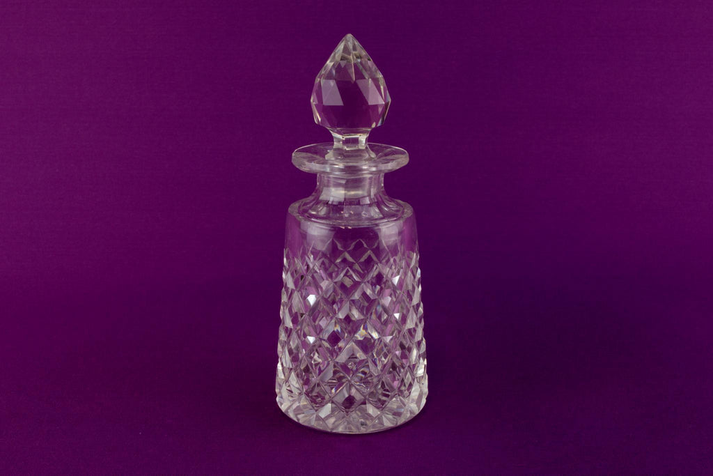 Cut glass condiment bottle, English 1930s