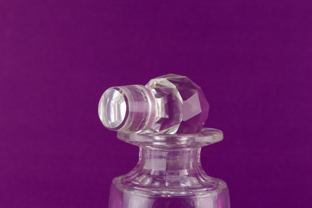 Cut glass condiment bottle, English 1930s