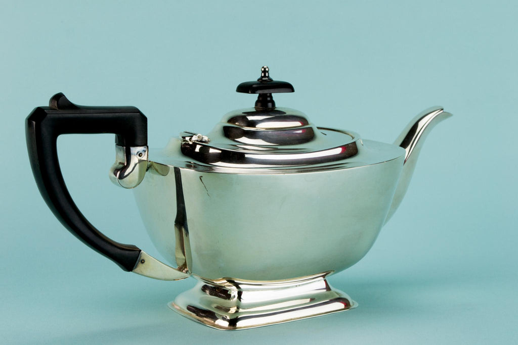Art Deco silver plated tea set, English 1930s