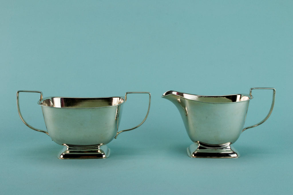 Art Deco silver plated tea set, English 1930s