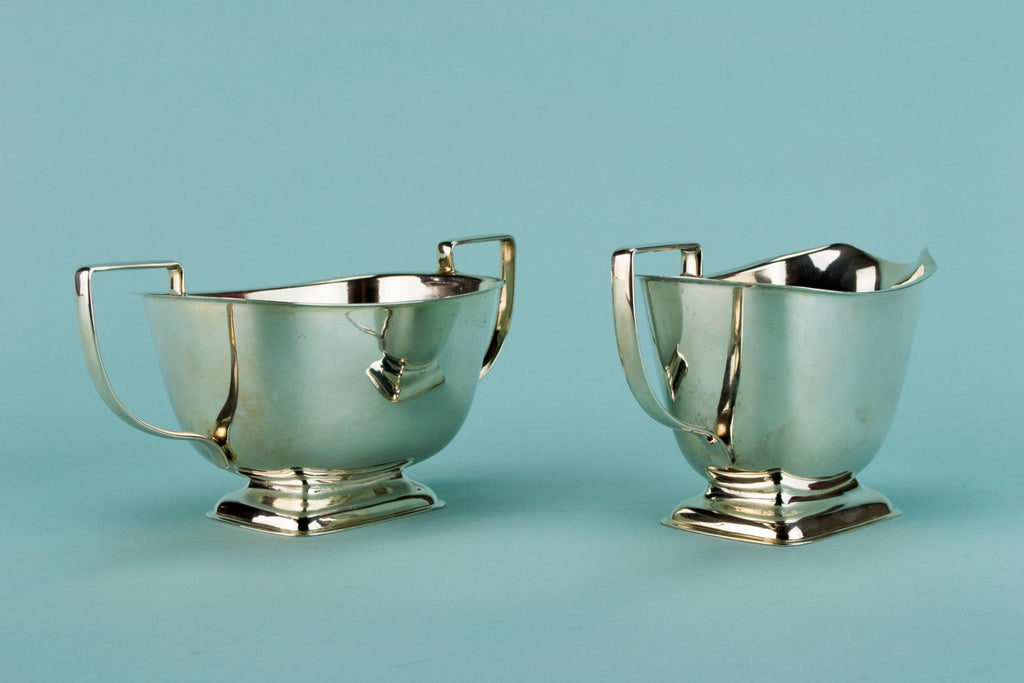 Art Deco silver plated tea set, English 1930s