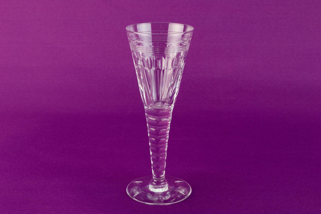 Cut glass Oleta Stuart champagne flute, English circa 1950