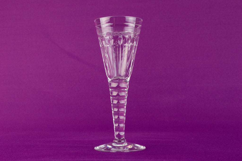 Cut glass Oleta Stuart champagne flute, English circa 1950