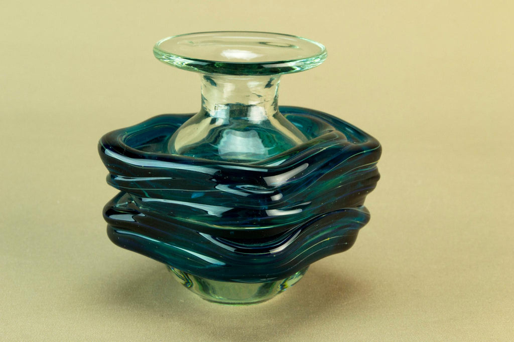 Small Mdina blue glass vase