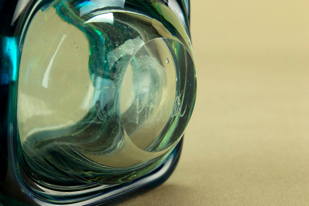 Small Mdina blue glass vase