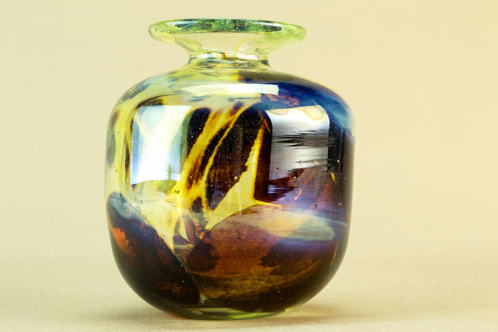 Small Mdina Amber glass vase
