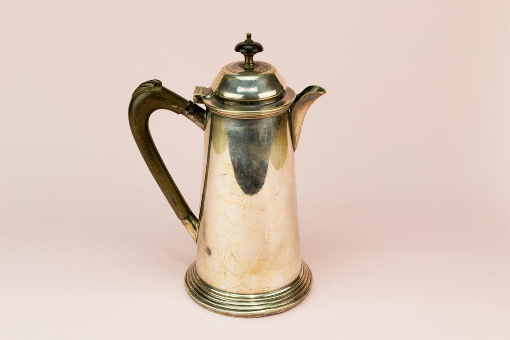 Silver plated coffee pot, English late 19th century