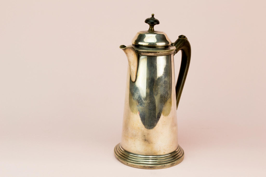 Silver plated coffee pot, English late 19th century