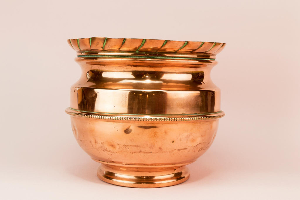 Copper flower pot planter, English early 1900s