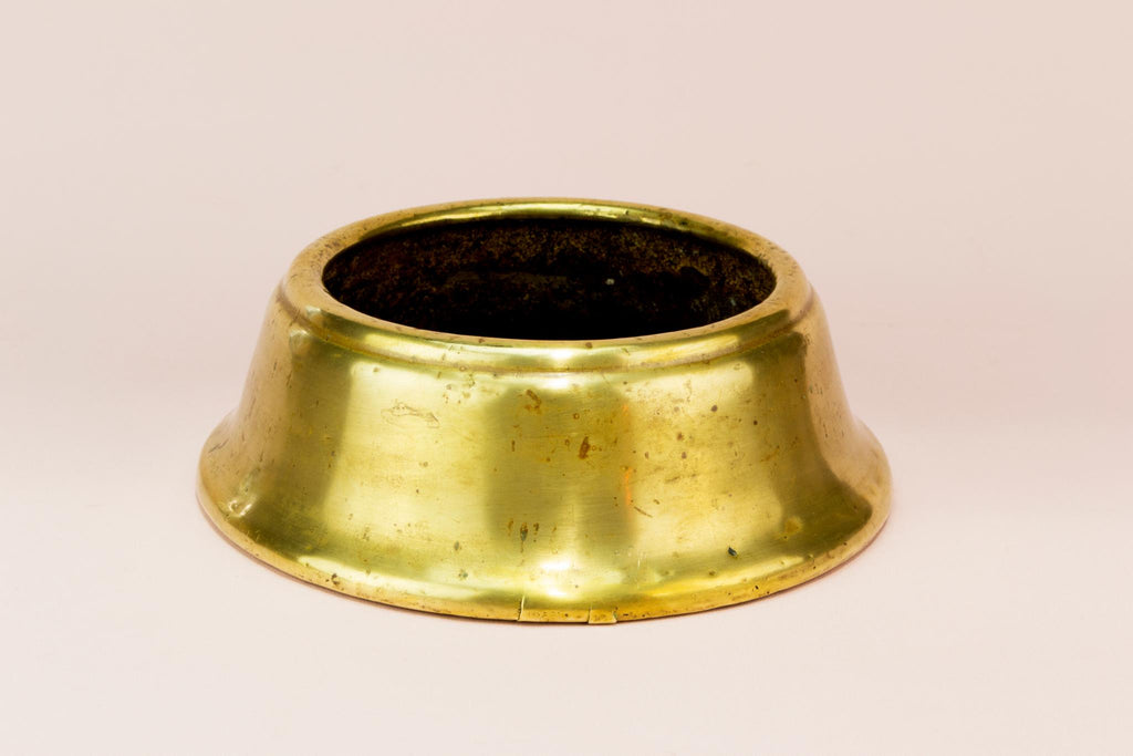 Solid brass hallway umbrella stand base, English early 1900s